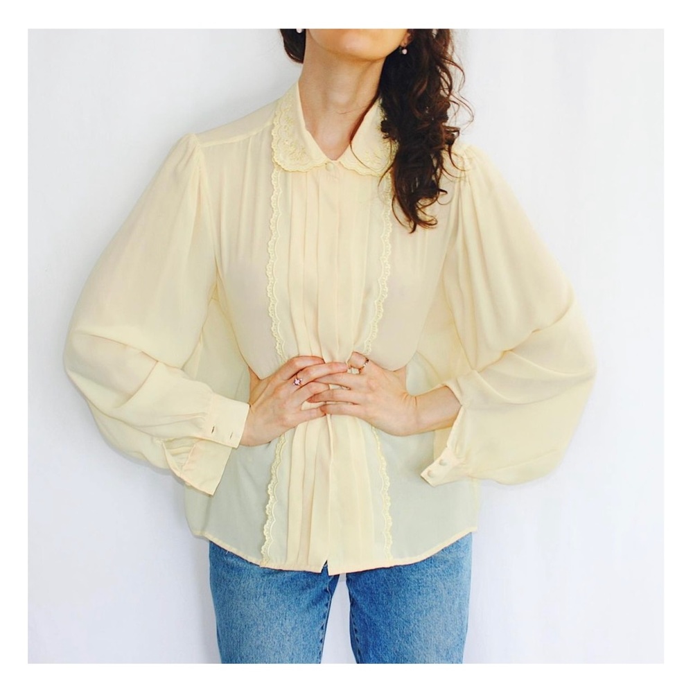 Vintage Soft Yellow Blouse
